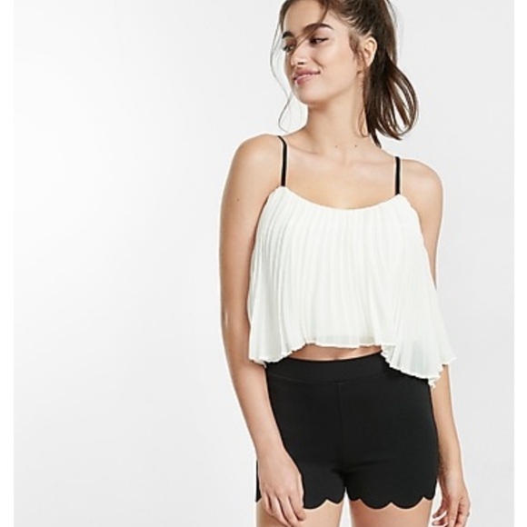 Express Pants - Express Scalloped Hem Shorts